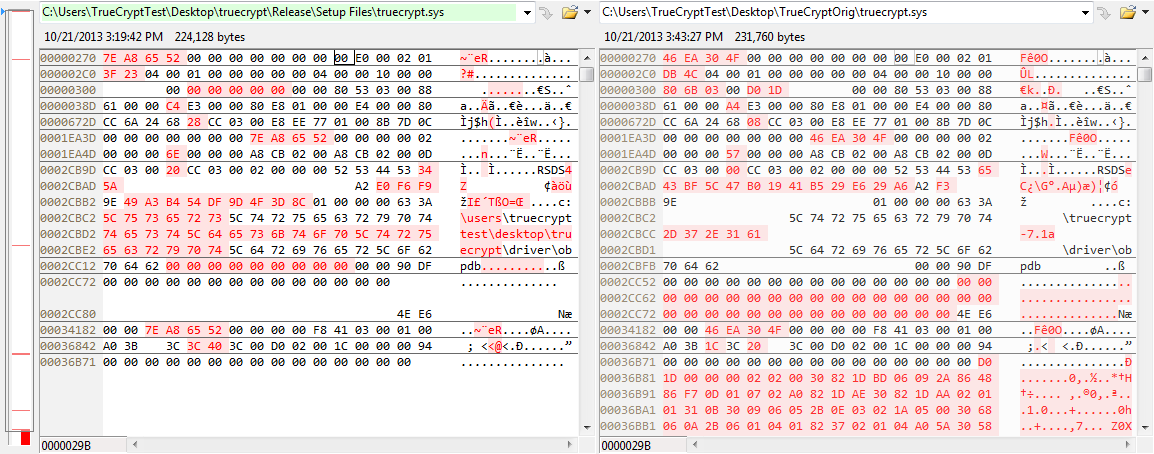 Differences between compiled truecrypt.sys and origial one (1)